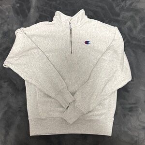 Champion Light Gray Zip-Up Sweater